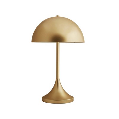 Gold Dome-Shaped 2-Light Iron Table Lamp with Switch Control