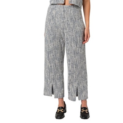 Women's High Rise Split Hem Tweed Pants - GILLI