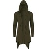 Men's Long Hooded Cardigan Ruffle Shawl Long Sleeve Lightweight Open Front Drape Cape Overcoat - 3 of 4