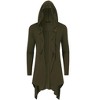 Men's Long Hooded Cardigan Ruffle Shawl Long Sleeve Lightweight Open Front Drape Cape Overcoat - image 3 of 4