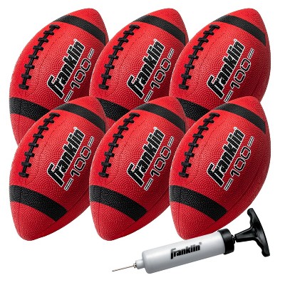 Franklin Sports Grip-rite 100 Deflated Rubber Junior Football With Pump 6pk  - Brown : Target