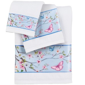 Collections Etc Blossom Butterfly 3-Piece Bath Towel Set - 1 of 2