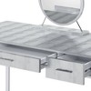 50" Myles Vanity Table Antique White, Chrome Finish - Acme Furniture: Built-in Outlet, USB, Storage - 3 of 4