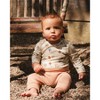 Deux par Deux Boy Organic Cotton Onesie Beige Tree Print - 2 of 4