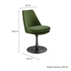 Modway Lippa Velvet Dining Chair - Swivel Side Chair in Black Moss Green with 360° Rotation and Pedestal Base - 2 of 4