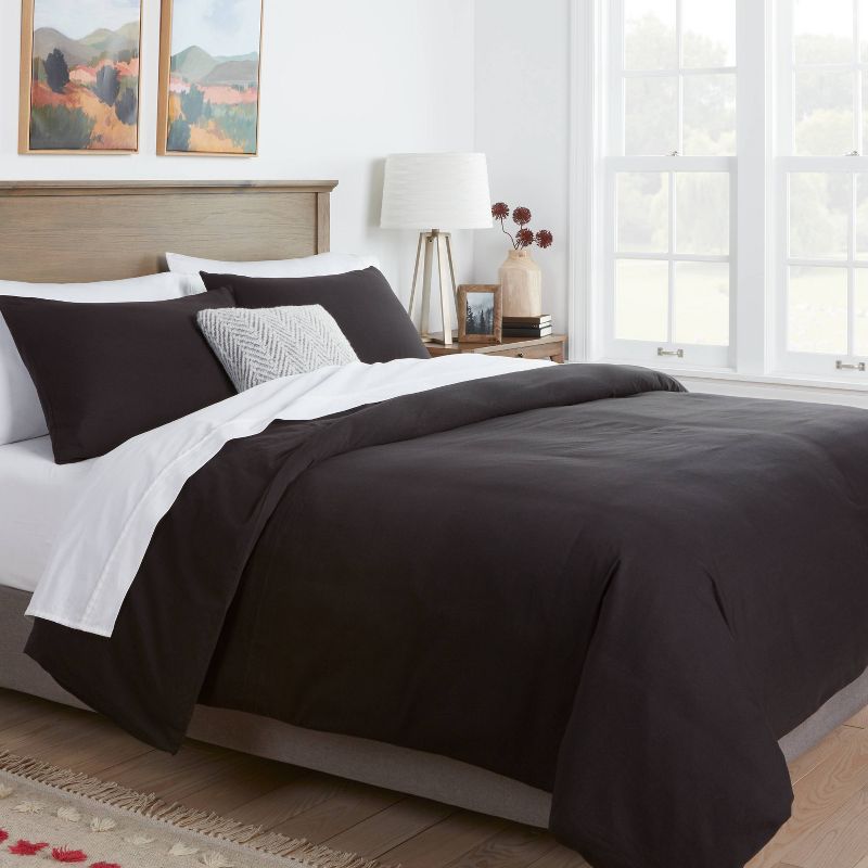 Washed Cotton Sateen Duvet Cover and Sham Set - Threshold™, 3 of 8