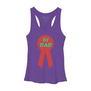 Women's Design By Humans #1 DAD Ribbon By Racerback Tank Top - 1 of 2