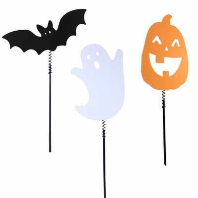 Ganz 12.0 Inch Spooky Plant Picks Set/3 Ghost Bat Jack-O-Lantern Decorative Garden Stakes