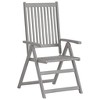 vidaXL Outdoor Recliner Chairs 3 Pcs, Patio Reclining Chair with Cushions, Recliner Patio Lounge Chair for Garden, Retro Style, Solid Wood Acacia - 3 of 4