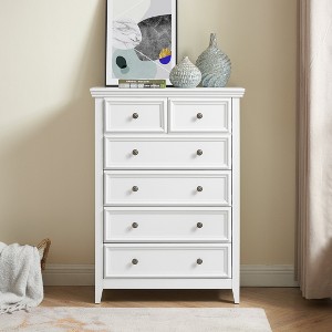 HDZNVF Modern 6 Drawers Dresser 6 Drawers Cabinet - 1 of 4