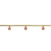 Guili Kids Sterling Silver 14K Gold Plated Fuchsia-Pink & Yellow Enamel Daisy Charm Bracelet – Bright Floral Design for Everyday & Special Occasions. - 2 of 3