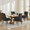 ORRD Beige Upholstered Dining Chair, Chenille Fabric Accent Chair with Tufted Back & Wood Legs, Single Pack - 2 of 4