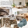 Multifunctional lazy person sofa, recliner can be stored storage backrest with cell phone bracket chenille single leisure chair - 4 of 4