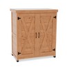 MOEPISY Outdoor Work Station Table Potting Bench with Storage Cabinet and Metal Table Top for Outdoor Patio - 4 of 4