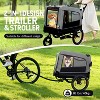 2-in-1 Bike Trailer & Push Cart for Pets - Detachable Bike Hitch & Push Handle Included - All-Terrain Wheels,Holds Pets Up to 88 lbs - 2 of 4