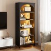 Fredees 5-Tier 70-Inch Modern Farmhouse Wood Arch Bookcase with Motion-Sensor LED Lights – Suitable for Living Room, Bedroom, Office, or Library. - 4 of 4