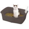 Richell: PAW TRAX Rectangular Cat Litter Pan with Scoop, Brown - 3 of 3