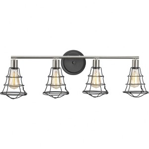 Progress Lighting Gauge 4-Light Bath Vanity in Graphite with Glass Shade - 1 of 2
