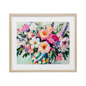 Stupell Industries Colorful Bouquet in Spring Vase Framed Print Under Glass Art - 1 of 4