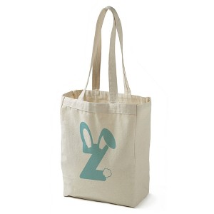 Bunny Monogram Canvas Tote Bags, Blue - 1 of 2