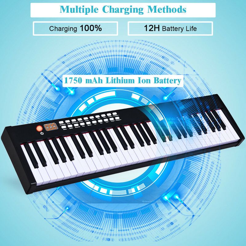 Costway BXII 61 Key Digital Piano MIDI Keyboard w/MP3 Black, 5 of 11