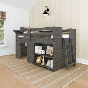 Farmhouse Twin Low Loft with Bookcase - 1 of 4