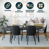 LeisureMod Tule Dining Chair with PU Leather/Velvet/Suede Seat and Black Steel Frame - 3 of 4