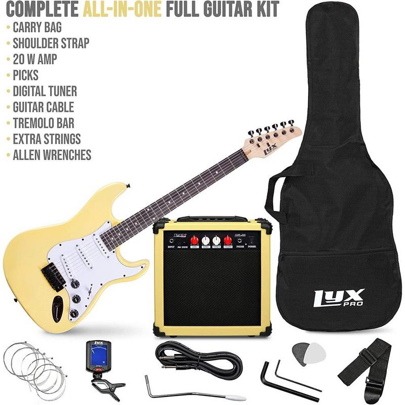 LyxPro 39" Stratocaster Electric Guitar Beginner Kit, 2 of 8