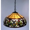 18" x 18" x 12" Tiffany Style Hanging Lamp Amber/Green - Warehouse of Tiffany - 3 of 3