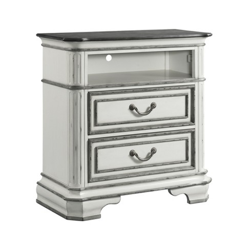Caroline 2 Drawer Media Chest With Media Compartment White
