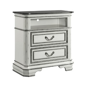 Caroline 2 Drawer Media Chest with Media Compartment White - Picket House Furnishings