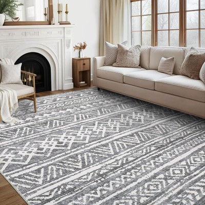 Washable Area Rug Boho Rug Foldable Thin Living Room Bedroom Non Slip Carpet Non-Shedding & Easy Care Mat