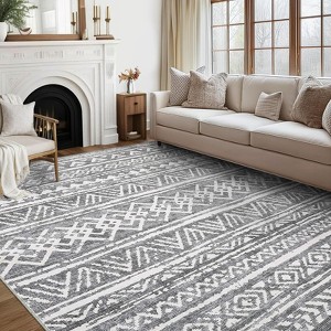 Washable Area Rug Boho Rug Foldable Thin Living Room Bedroom Non Slip Carpet Non-Shedding & Easy Care Mat - 1 of 4