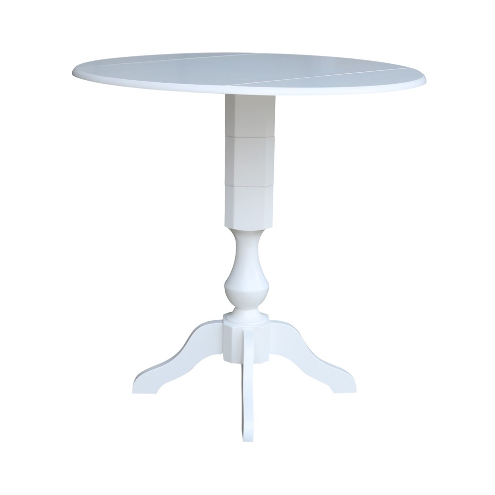 42 Matt Round Dual Drop Leaf Pedestal Table White - International Concepts was $519.99 now $389.99 (25.0% off)