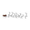 Nambe Miniature Figurine Set of 10 - Miniature Reindeer Figurines with Wooden Sleigh - Modern Holiday Figurine Set - Nambe Alloy Christmas Home Decor - 2 of 4