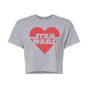 Women's - Star Wars - Valentine Heart Logo Cropped Graphic T-Shirt - 1 of 4