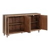Treasure Trove Accents Wellington 4 Door Credenza: Adjustable Shelves, Cord Management, Rubberwood Surface - 4 of 4