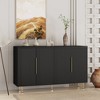 HDZNVF Black Modern Buffet Cabinet with Storage, Fluted Sideboard Large Buffet with Adjustable Shelves - 3 of 4