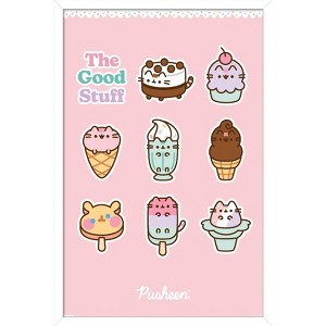 Trends International Pusheen: Ice Cream - The Good Stuff Grid Framed Wall Poster Prints - 1 of 4