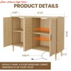 Dining Room Modern Natural Rattan Sideboard, 4-Door Buffet Cabinet with Power Outlet & Adjustable Shelves, Versatile Storage Solution - 2 of 4