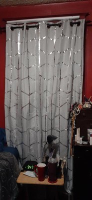 Arielle Printed Metallic Shower Curtain Gray : Target