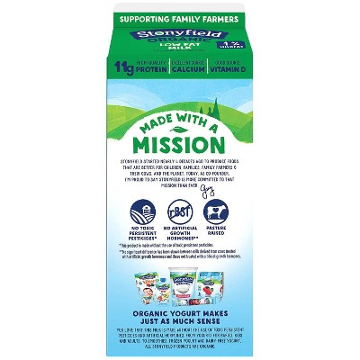 Stonyfield Organic 1% Milk - 0.5gal