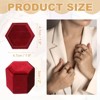 Unique Bargains Velvet Vintage Ring Display 2 Slot Hexagon Jewelry Storage Box - 2 of 4