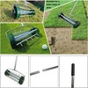 SEVOBAL Wheelbarrows and Lawn Carts Heavy Duty Rolling Lawn Aerator with Steel Handle for Garden Yard Grass, Silver, 16"*6"*56" - 4 of 4