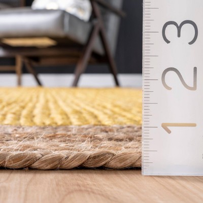 Braided Eleonora Handmade Jute Rectangular Rug, 5' x 8', Yellow