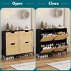 Shoe Cabinet with 4 Drawers, Farmhouse Rattan Shoe Organizer with Metal Legs, Freestanding Shoe Storage Cabinet for Entryway Hallway - 4 of 4