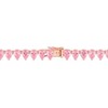 EVERLY JEWELRY | Rose Plated Sterling Silver 44.5 CT TGW Created Pink Sapphire Tennis Necklace, 18-inch - 4 of 4