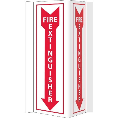 National Marker Notice Sign; Visi Fire Extinguisher 16X8.75 PVC Plastic VS42W