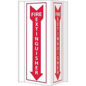 National Marker Notice Sign; Visi Fire Extinguisher 16X8.75 PVC Plastic VS42W - 1 of 1