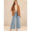 Allegra K Women's Faux Leather Long Sleeve Lapel Collar PU Moto Biker Jacket - 4 of 4